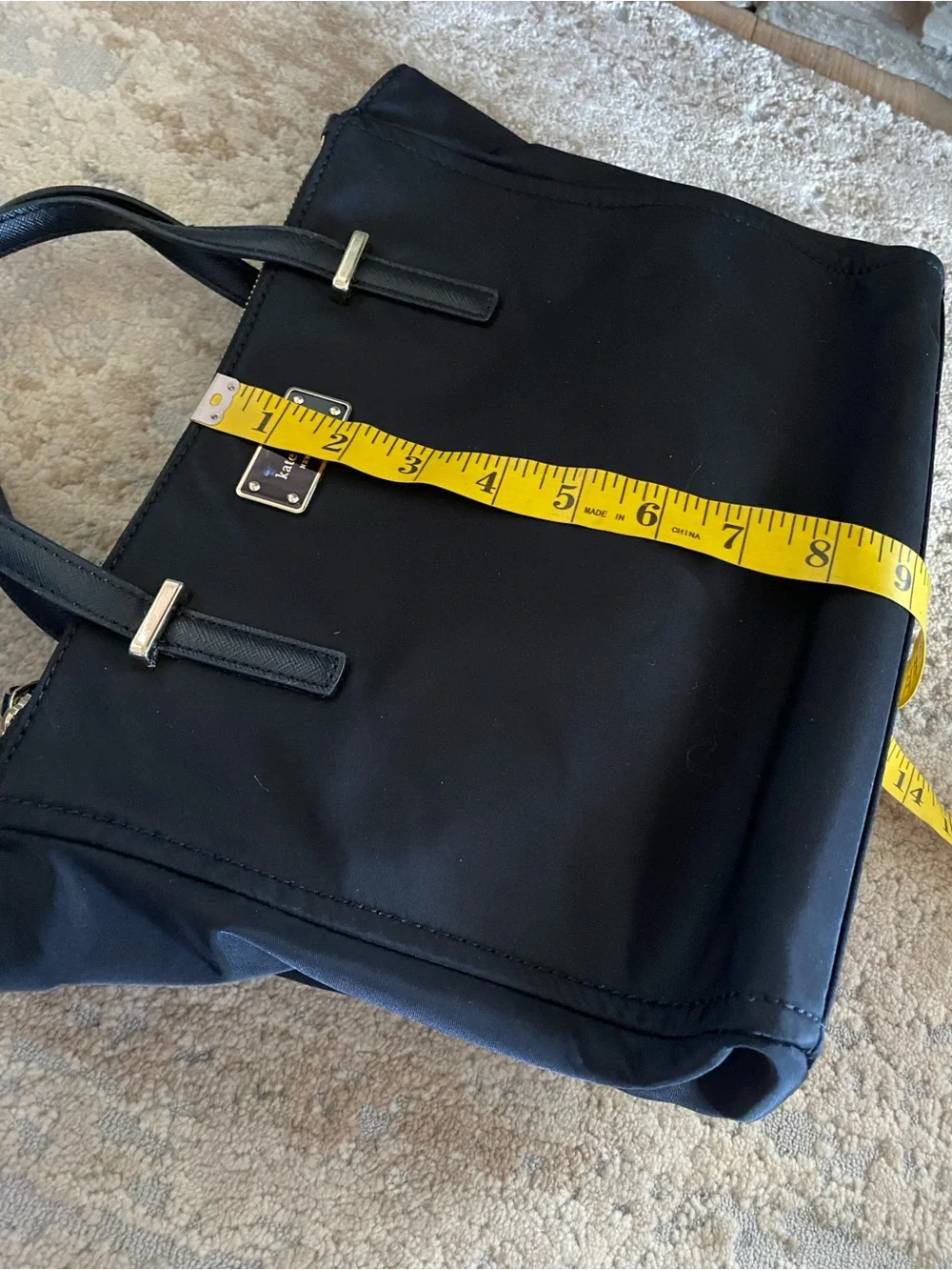 kate spade New York Wilson Road Alyse Satchel Black Tote Bag Nylon Purse Handbag